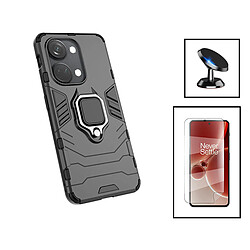 PHONECARE Kit Film Hydrogel Full Cover Avant + Coque 3X1 Military Defender + Support Magnétique de Voiture pour OnePlus Ace 2V - Noir