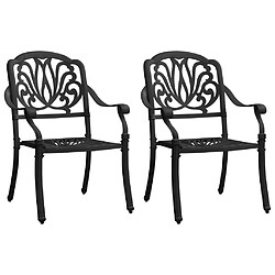 vidaXL Chaises de jardin lot de 2 Aluminium coulé Noir