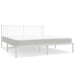 Maison Chic Lit adulte - Cadre de lit métal avec tête de lit,Structure du lit Contemporain pour chambre blanc 183x213 cm -MN24876