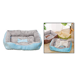 Avis Doux Et Chaud Lit Pour Animaux De Compagnie Chien Chat Tapis De Coussin Confortable Couverture De Lit En Peluche Bleu 70x54cm