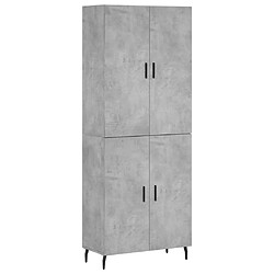 vidaXL Buffet haut Gris béton 69,5x34x180 cm Bois d'ingénierie