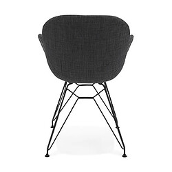 Acheter Mes Lot de 2 fauteuils design en tissu gris piétement métal noir- UMILA