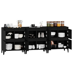 Acheter vidaXL Buffets 3 pcs noir 60x35x70 cm bois d'ingénierie