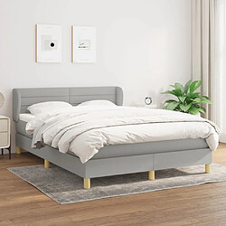 vidaXL Sommier à lattes de lit avec matelas Gris clair 140x200cm Tissu