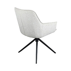 Mes Lot de 2 fauteuils pivotant 59x61x83,5 cm en tissu gris clair et noir pas cher