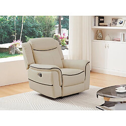 Vente-Unique Fauteuil relax électrique en cuir beige ADELIO 