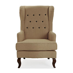 Avis Versa Fauteuil pour salon ou chambre, Canapé confortable Botones 68x62x103cm,Coton et bois, Marron