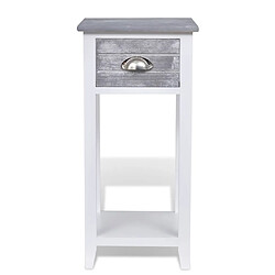 Acheter Maison Chic Table de chevet,Table de nuit,Table d'appoint pour salon avec 1 tiroir Gris et blanc -MN75678