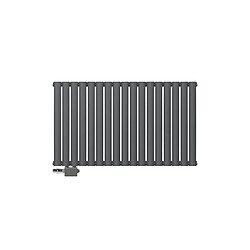 LuxeBath Radiateur anthracite double couche avec raccord universel à gauche 1020x600 mm