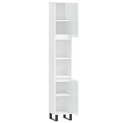 vidaXL Armoire de salle de bain blanc brillant 30x30x190 cm pas cher