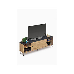 BOBOCHIC Meuble TV 160cm KATYA Bois et Noir