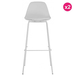 Lot de 2 Chaises de Bar Métal Blanc Rey KosyForm