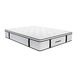 Vente-Unique Ensemble 160 x 200 cm sommier + matelas ressorts ensachés surmatelas intégré ép.28cm - AMERICAN DREAM de YSMÉE