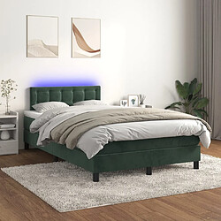 Sommier à lattes LED,Cadre à lattes de lit avec matelas pour Adulte Vert foncé 120x200 cm -MN27309