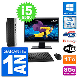 PC HP ProDesk 600 G3 SFF Ecran 22" i5-6500 RAM 8Go Disque 1To Windows 10 Wifi · Occasion 