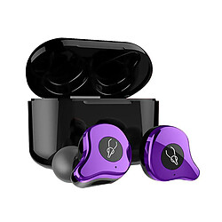 LUUCOZK Sabbat E12 Casque sans fil Bluetooth 5.0 Écouteurs intra-auriculaires stéréo avec boîtier de charge-Violet 