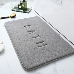 LUUCOZK Tapis de bain antidérapants absorbants à séchage rapide, tapis de décoration de salle de bain, gris peu profond-50x80cm