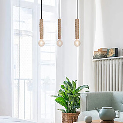 Avis Sampa Suspension design Nala 132cm métal noir et bambou réglable LED