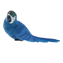 Avis perroquet réaliste résine oiseau ornement animal suspendu 29cm couché bleu