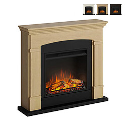 Cheminée électrique moderne Powerflame 1500w avec cadre en bois Helmi Tagu, Couleur: Chêne