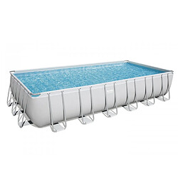 Bestway Piscine tubulaire rectangle power steel 7.32 x 3.66 x h.1.32m - filtre à sable 