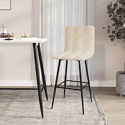 vidaXL Tabouret de bar Crème Velours 