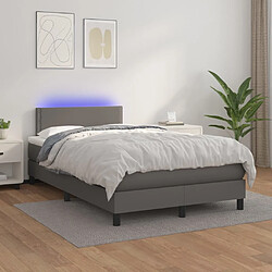 Sommier à lattes et LED,Cadre à lattes de lit avec matelas pour Adulte Gris 120x200 cm -MN52928