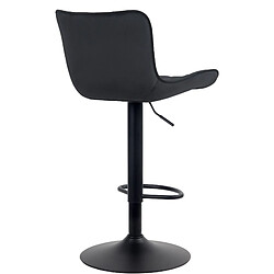 Avis Decoshop26 Lot de 2 tabourets de bar en tissu velours noir pieds en métal noir hauteur réglable pivotant TDB10727