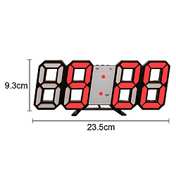 Elixir 3d horloge numérique led réveil électronique horloge salon horloge murale température intérieure horloge de table rouge