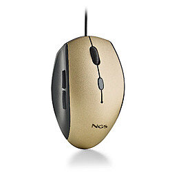 NGS MOTH GOLD: Souris ergonomique avec boutons silencieux. Droiters. DPI: 800/1200/1600. Dorée.