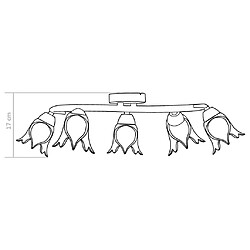 vidaXL Plafonnier et abat-jour verre transparent 5 ampoules E14 Tulipe pas cher