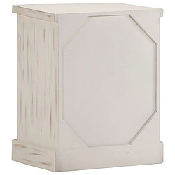 Acheter Maison Chic Table de chevet,Table de Nuit,Meuble de Rangement Blanc 40 x 30 x 50 cm Bois de manguier massif