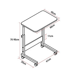 Avis Wewoo Support d'ordinateur portable Table de chevet blanche amovible pour ordinateur