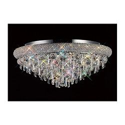 Luminaire Center Plafonnier Alexetra 9 Ampoules chrome poli/cristal