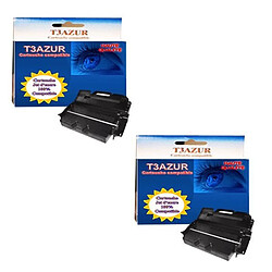 T3Azur 2 Toners Lexmark T640n / T640tn / 64016HE - Compatible - 21 000 pages 