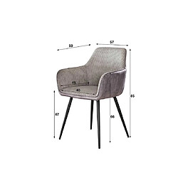 Lisa Design Lormi - lot de deux fauteuils - en velours côtelé et velours - gris pas cher