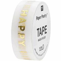 Rico Masking tape Happy Birthday doré