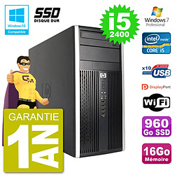 PC HP 6300 MT Intel Core i5-2400 RAM 16Go SSD 960Go Graveur DVD Wifi W7 · Occasion 