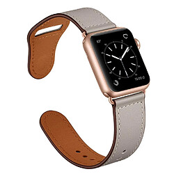 Avis Wewoo Pour Apple Watch 3/2/1 Génération 38 mm Bracelet en cuir à boucle universelle blanc ivoire