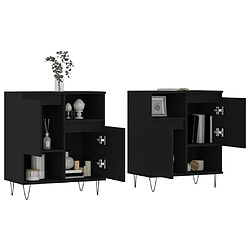 Avis Maison Chic Ensemble de 2 Buffets,commode,console pour rangement noir bois d'ingénierie -MN42409