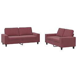 Maison Chic Ensemble de canapés 2 pcs, Canapé droit Sofa pour Salon rouge bordeaux tissu -GKD280614