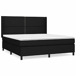 Maison Chic Structures de lit + matelas,Lit à sommier tapissier avec matelas Noir 160x200 cm Tissu -MN15156