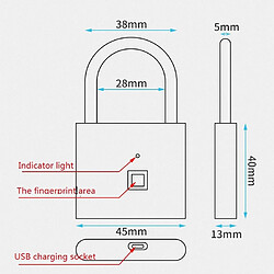 Avis Wewoo Cadenas Serrure électronique automatique de d'empreinte digitale intelligente en acier inoxydableédition de 40 empreintes digitales argent