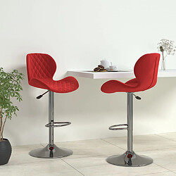 vidaXL Tabourets de bar lot de 2 rouge bordeaux velours 