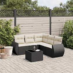 Maison Chic Salon de jardin 6 pcs avec coussins | Ensemble de Table et chaises | Mobilier d'Extérieur noir résine tressée -GKD87387