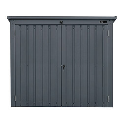 AXI Oscar Cache Poubelle Métallique Anthracite/Acier Galvanisé Résistant aux Intempéries - Abri Poubelle pour 2 conteneurs - Max. 240L- Abri Poubelle Extérieur avec Excellente Ventilation 