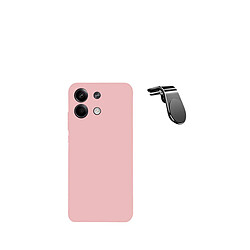 SUPPORT MAGNETIQUE K KIT KIT COFFÉRÉ VOYAGE + COUVERTURE DE SILICONE LIQUIDE Phonecare pour Xiaomi Redmi Note 13 - rose