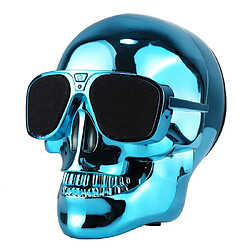 Yonis Enceinte Bluetooth Skull Unique Pour Smartphones iPhone Samsung HTC Sony Enceinte Bluetooth Skull Design Son HD Pour Smartphones Compatibilité Universelle Bleu YONIS