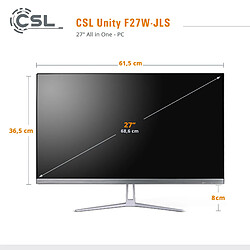 CSL-Computer Unity F27W-JLS Pentium PC tout-en-un CSL Unity F27W-JLS Pentium / 256 Go RAM / 32 Go RAM / Win 11 Pro