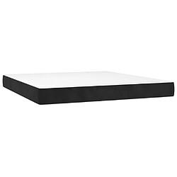 vidaXL Matelas de lit à ressorts ensachés noir 160x210x20 cm velours